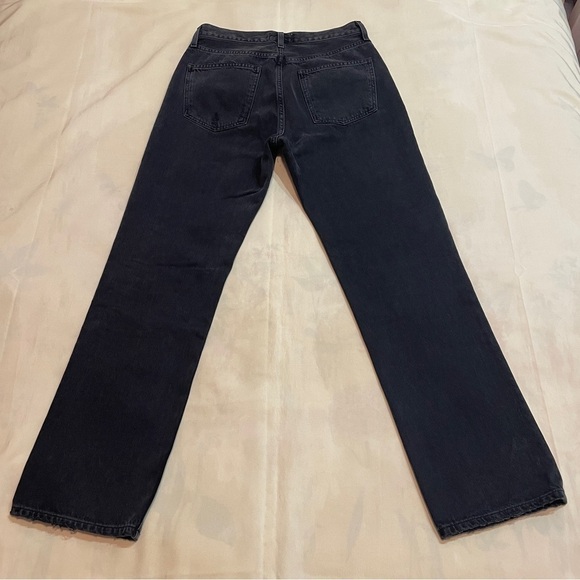 Agolde- Distressed Ripped Lana Straight Leg Jeans in Black Disorder Size 28 - Picture 6 of 10
